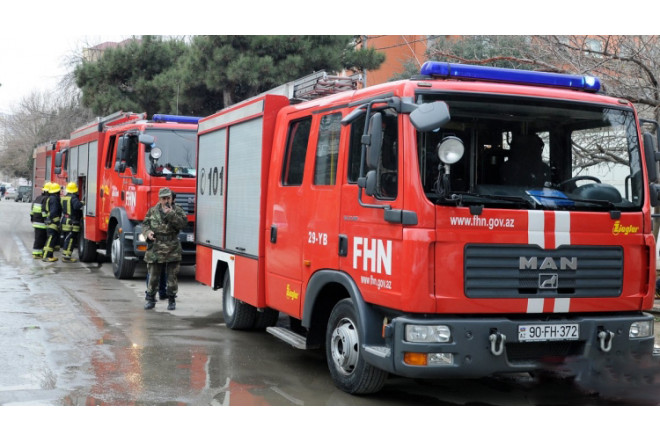 Bakıda daha bir binada YANĞIN YENİLƏNİB + VİDEO