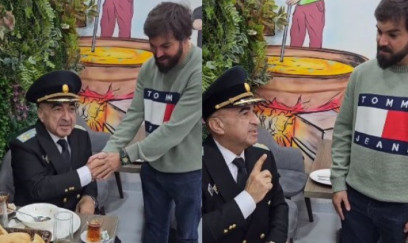 Prokurorluğun polkovniki "İlyasın kafesi"ndə yemək yedi  - VİDEO