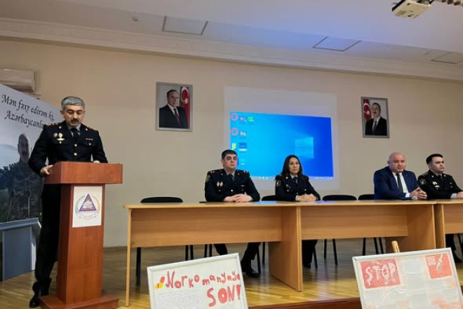 Polis məktəbliləri narkomaniya və erkən nikah barədə maarifləndirdi- FOTOLAR