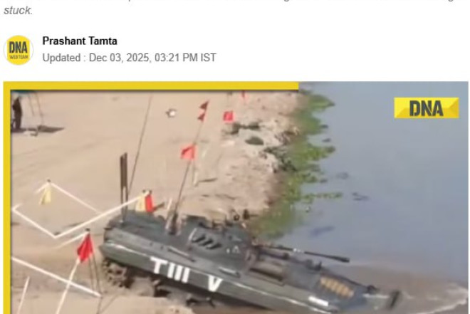 Hindistanda təlim zamanı tank kanala düşüb 