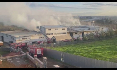 Türkiyədə karton fabrikində YANĞIN