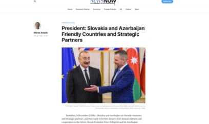 Azərbaycan Prezidentinin Slovakiyaya səfəri beynəlxalq medianın diqqət mərkəzində olub 