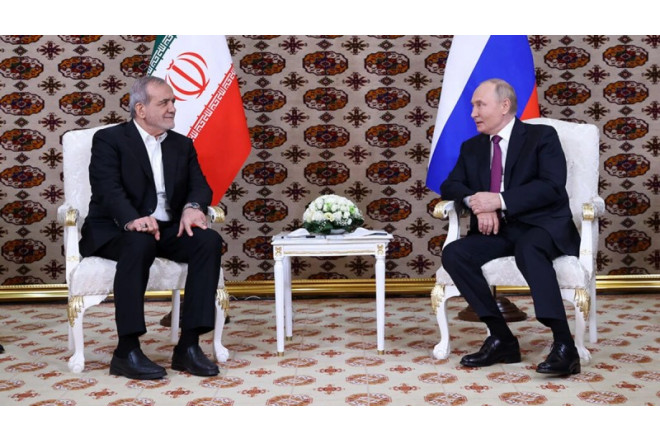 Aşqabadda Putin və Pezeşkian arasında görüş olub