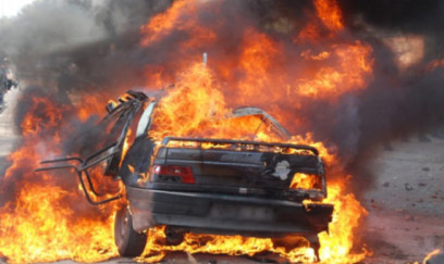 Nəsimidə maşın yanıb 