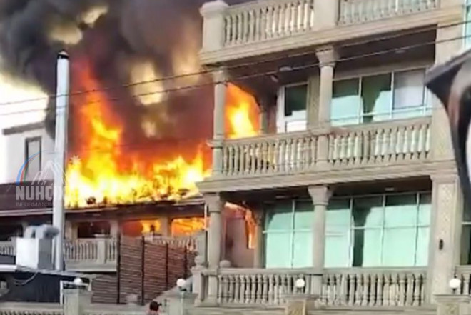 Sumqayıtda hotel yanır 