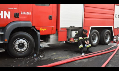 Maştağada obyektdə yanğın olub - VİDEO