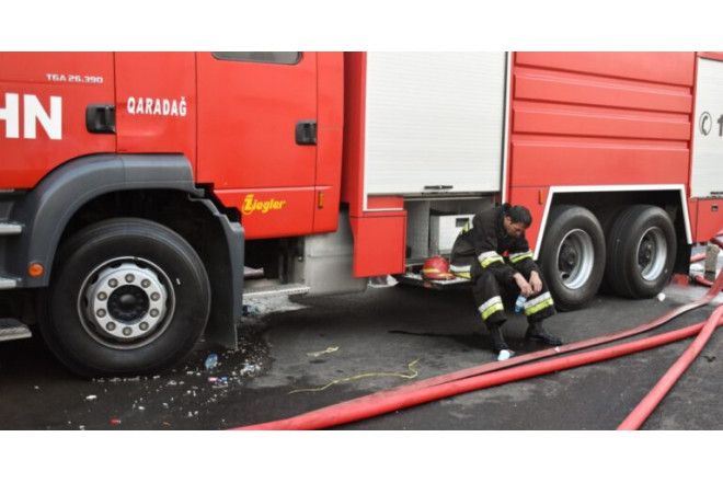 Maştağada obyektdə yanğın olub - VİDEO