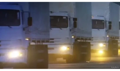 Ukrayna sərhədində humanitar yardım karvanı hədəfə alınıb - Ölənlər var