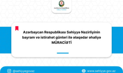 Səhiyyə Nazirliyindən əhaliyə MÜRACİƏT
