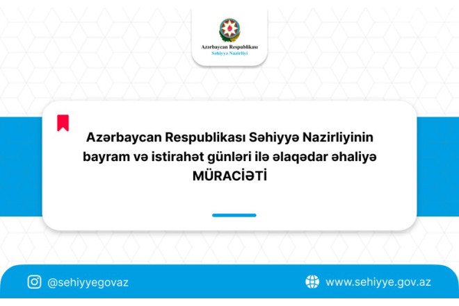 Səhiyyə Nazirliyindən əhaliyə MÜRACİƏT