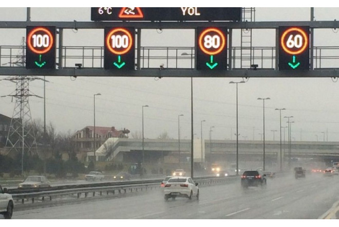 Bu yolda sürət həddi endirildi 