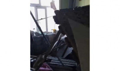 Şabranda mənzilin tavanı çöküb 