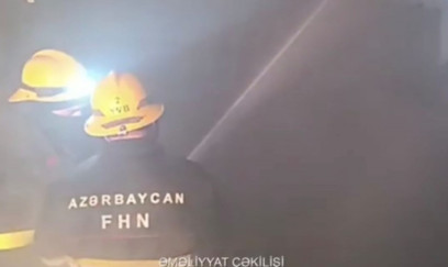 Binəqədidə hamamda yanğın olub - VİDEO