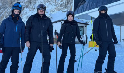 Prezident nəvələri ilə Şahdağda xizək sürdü - FOTOLAR