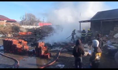 Zaqatalada xurma istehsalı sexi yandı - FOTO