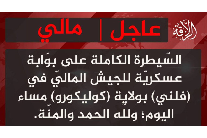 Malidə hərbi qruplaşma hərbi mövqeni nəzarətə götürdüyünü açıqladı 