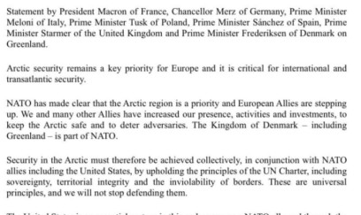 Avropa liderləri: Qrenlandiya xalqına məxsusdur 