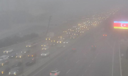 Bakı yollarındakı vəziyyət - FOTOLAR