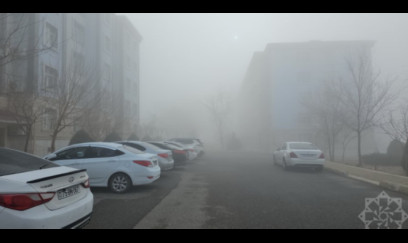 Qatı duman bu yollarda hərəkəti çətinləşdirdi - FOTO