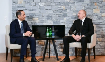 Prezident İlham Əliyev Davosda Qətərin Baş naziri və xarici işlər naziri ilə görüşüb 
