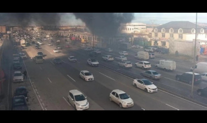 Bakıda obyekt yanır - FOTO - YENİLƏNİB