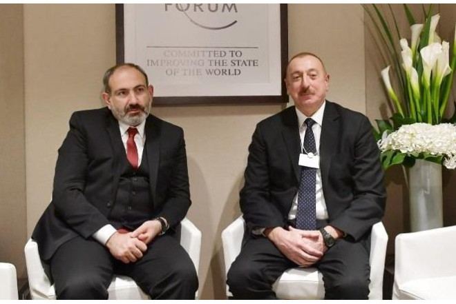 İlham Əliyevlə Paşinyan Davosda görüşüb 