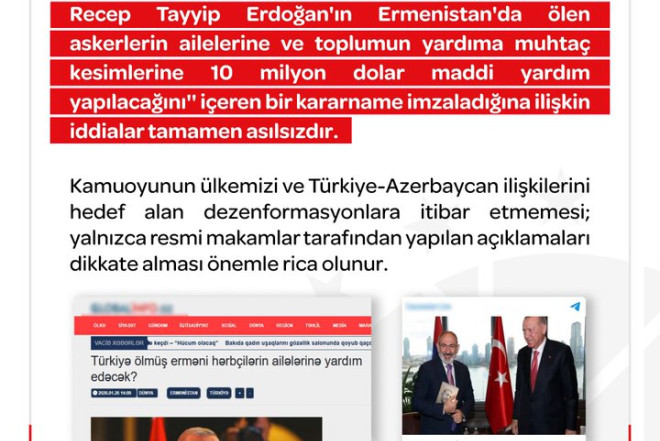 Türkiyə Prezidentinin adından yayılan saxta məlumat İFŞA OLUNDU- FOTO