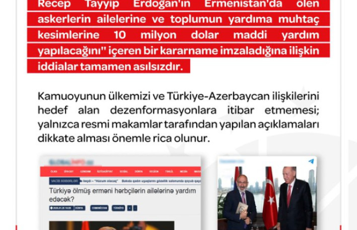 Türkiyə Prezidentinin adından yayılan saxta məlumat İFŞA OLUNDU- FOTO