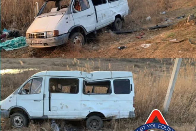 Sürücünün başı telefona qarışdı, avtomobil aşdı: Ölən var