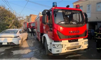 Abşeron Gənclər Şəhərciyində yanğın baş verob 