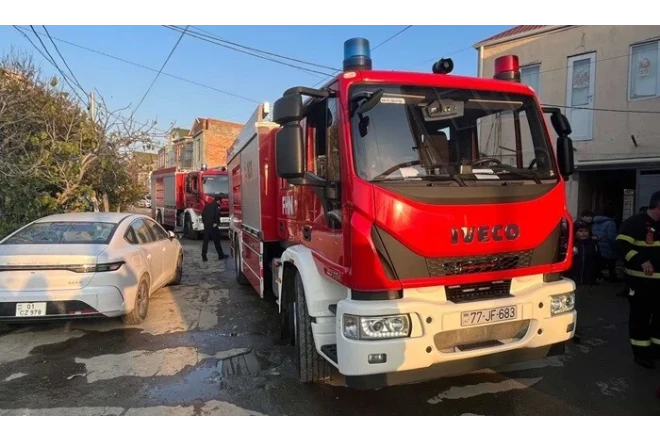 Abşeron Gənclər Şəhərciyində yanğın baş verob 