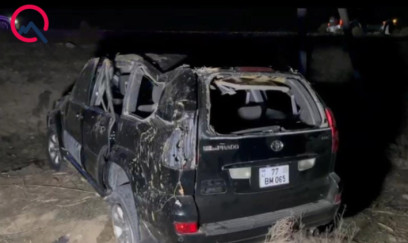 Kürdəmirdə “Prado” aşdı - 4 nəfər xəsarət aldı - FOTO