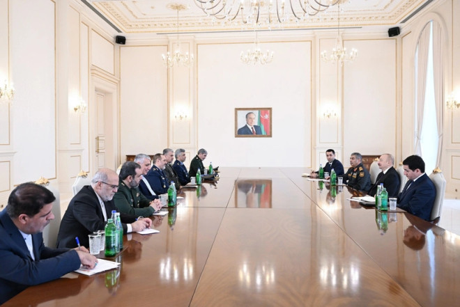 Azərbaycan Prezidenti İranın müdafiə və silahlı qüvvələrə dəstək nazirini qəbul edib 