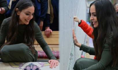 Leyla Əliyevadan tarixi xalçaya ilmələr - VİDEO