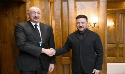 Prezident İlham Əliyevin Münxendə Ukrayna Prezidenti Volodimir Zelenski ilə görüşü olub 