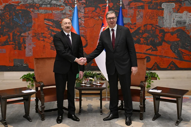 Azərbaycan və Serbiya prezidentləri mətbuata bəyanatla çıxış ediblər 