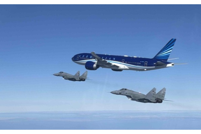 Serbiya qırıcıları Prezidentin təyyarəsini belə müşayiət etdi - FOTO