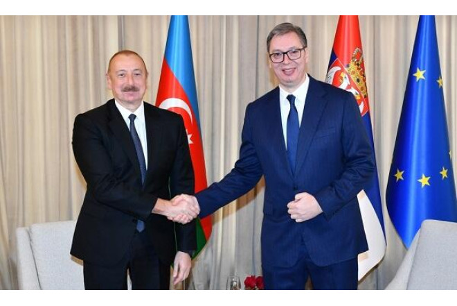 İlham Əliyev və Aleksandar Vuçiç qeyri-rəsmi səhər yeməyində - Foto