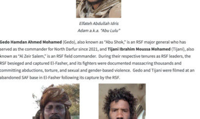 ABŞ Sudanın üç komandanına sanksiya tətbiq edib 