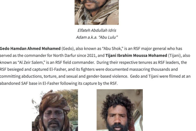 ABŞ Sudanın üç komandanına sanksiya tətbiq edib 