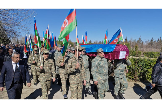 Şəhid Qurban Göyüşov Ağdamda dəfn olundu - FOTOLAR