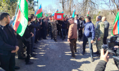 Şəhid Qılman Hacıyev Bərdədə torpağa tapşırıldı 