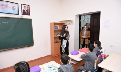 Leyla Əliyeva və Alena Əliyeva Quba şəhərində internat tipli ümumtəhsil məktəbini və STEAM mərkəzini ziyarət ediblər 
