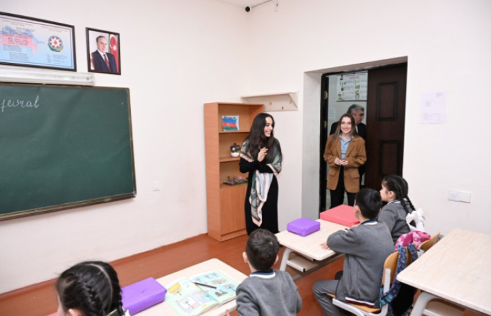 Leyla Əliyeva və Alena Əliyeva Quba şəhərində internat tipli ümumtəhsil məktəbini və STEAM mərkəzini ziyarət ediblər 