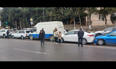 Sumqayıtda beş avtomobilin iştirakı ilə zəncirvari qəza olub 
