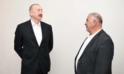 İlham Əliyev Xocavənd kəndinə köçmüş sakinin evində olub, söhbət edib 