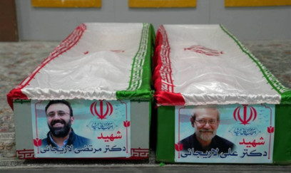 Laricani və oğlu tabuta qoyuldu - FOTO