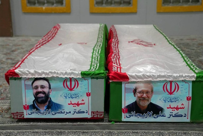 Laricani və oğlu tabuta qoyuldu - FOTO