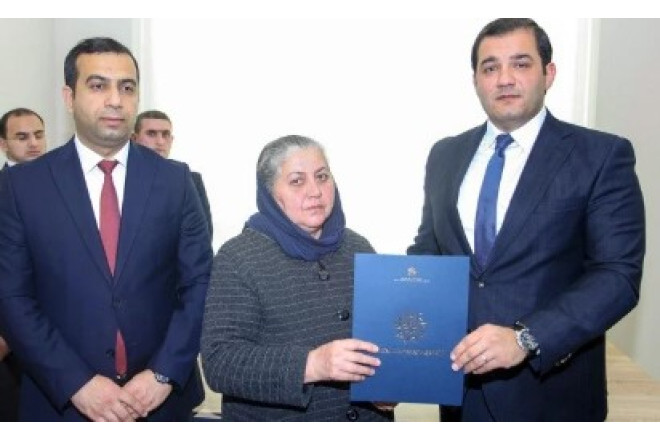 Tərtərdə şəhid ailələri və əlilliyi olanlara daha 25 mənzil verildi 