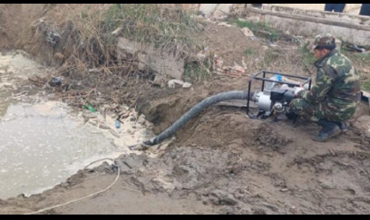 Xətaidə kanalizasiya kollektoru çökdü, evləri su basdı 